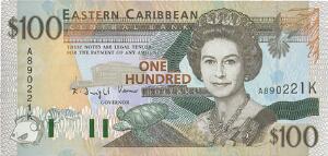 East Carribbean States, St. Kitts, 100 dollars 1994, Pick 35 K