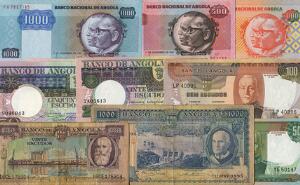 Angola, lille lot forskellige, overvejende ucirkulerede sedler 1956 - 1999, i alt 13 stk.