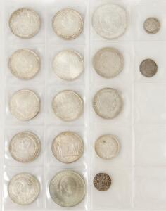 Erindringsmønter 1903 - 1972 11 stk. inkl. 1903, 1912 2, øvrige mønter Ag bl.a. 12 kr 3 stk., Fr. III, 2 sk. 1667, H 140A, samlet 17 stk.
