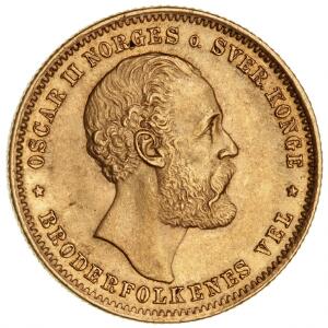 Norge, Oscar II, 20 kr  5 speciedaler 1874, NM 1