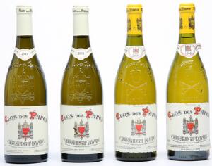 1 bt. Chateauneuf-du-Pape Blanc Clos des Papes, Paul Avril 1998 A hfin.  etc. Total 4 bts.