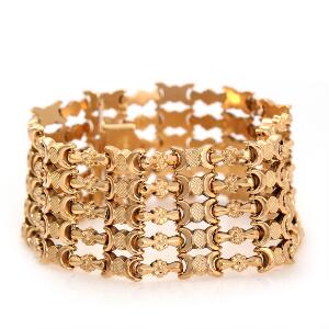 Italiensk armbånd af 18 kt. delvis satineret guld. L. 20,5 cm. Vægt ca. 41 gr. Italien, ca. 1950-60.