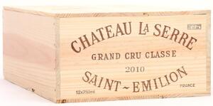 12 bts. Château La Serre, Saint-Émilion Grand Cru Classé 2010 A hfin. Owc.