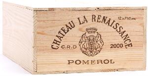 12 bts. Chateau La Renaissance, Pomerol 2000 A hfin. Owc.