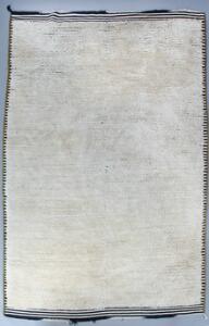 Vibeke Klint Tæppe vævet med sorthvidgrønstribet bort. 210 x 300.