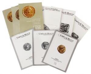 Auktionskataloger fra Hele verden - ca. 1950 erne - 2009, samt fra 1909-1932, 7 stk. alle kataloger er helt eller delvis med græske og romerske mønter