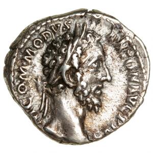 Romerske kejserdømme, Commodus, 181 - 192, denar, RIC 81, sjælden