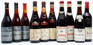 10 bts. Various Piemonte wines B tsus.