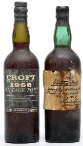 1 bt. Croft Vintage Port 1966 Bottled in DK. A-AB bn.  etc. Total 2 bts.