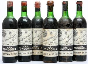 6 bts. Vina Tondonia, R. Lopez de Heredia, Haro Rioja Alta Gran Reserva 1968 B tsus.