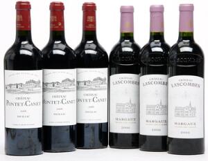 3 bts. Château Pontet Canet, Pauillac. 5. Cru Classé 2006 A hfin.  etc. Total 6 bts.