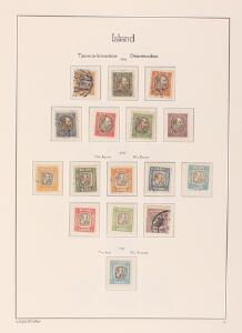 Island. 1876-1971. Samling i Leuchtturm-album med flere bedre mærker iblandt. Deusden medfølger lille ekstra samling samt indstiksbog med dubletter. Se fotoudsn