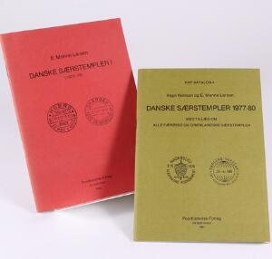 Litteratur. 2 hæfter Danske Særstempler 1901-76 og Danske Særstempler 1977-80. Hhv. 47 og 36 sider.