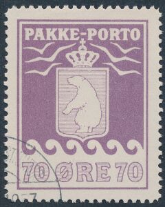 1937. 70 øre, rødviolet. Stemplet. Facit 2500