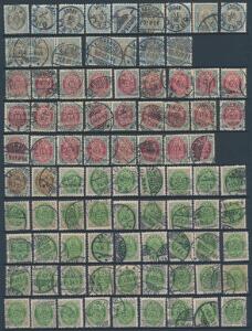 1895. 3, 12 og 25 øre. Planche stemplede mærker. AFA 10910