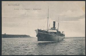 Postkort. Bornholm. Rønne SS Skandia - København.