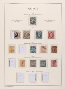 Norge. 1855-2005. Samling i 2 Leuchtturm album med bl.a. 24 Skillingsmærker, mange luxus stempler.
