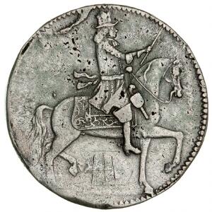Christian V, 8 mark  2 krone 1675, H 72, ridser samt monteringsspor på rand