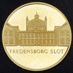 Margrethe II, guldmedaille i anledning af H.M.s 50 års fødselsdag 16. april 1990, udført for Panimex af Inger-Marie Jørgensen