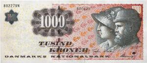 1000 kr 2004 B0, Sieg 155, med den gamle Torben Nielsen underskrift, meget sjælden