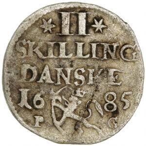 Norge, Christian V, 2 skilling 1685, NM 144, H 59