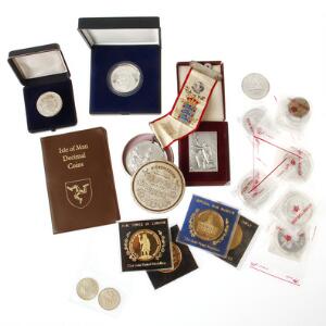 200 kr 1990 4, 1992, 1997, 2000, 20 kr 3, Fregatten Jylland medaille i original æske, H.C. Andersen medaille, Ag, 15 g 9001000 i original æske m.m.