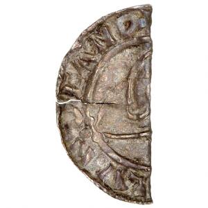 Hardeknud, 1035 - 1042, samtidigt halveret penning, Roskilde, Hbg. 32, ex. Hbg. auk. 555, ex. Ernst II, 65