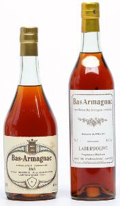 1 bt. Bas Armagnac, Domaine du Pillon 1964 A-AB bn.  etc. Total 2 bts.