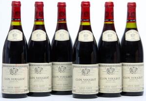 6 bts. Clos Vougeot Grand Cru, Louis Jadot 1992 AB ts.