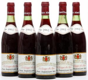 5 bts. Chateauneuf du Pape, La Grappe des Papes, Paul Jaboulet Ainé 1962