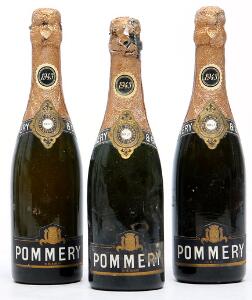 3 bts. ½. Champagne Brut, Pommery  1943