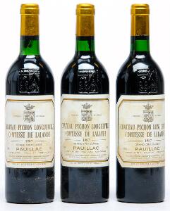 10 bts. Château Pichon Longueville Comtesse, Pauillac. 2. Cru Classé 1987 AB ts.