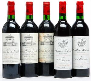 3 bts. Château Léoville Las Cases, Saint - Julien. 2. Cru Classé 1981 A hfin.  etc. Total 5 bts.