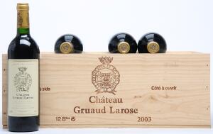 11 bts. Château Gruaud Larose, Saint - Julien. 2. Cru Classé 2003 A hfin. Owc.