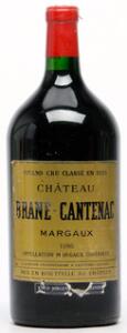 1 bt. Dmg. Château Brane Cantenac, Margaux. 2. Cru Classé 1986 A hfin.