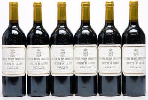 6 bts. Château Pichon Longueville Comtesse, Pauillac. 2. Cru Classé 2002 A hfin.