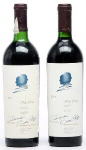 1 bt. Opus One, Mondavi  Rothschild, Napa Valley 1992 A hfin.  etc. Total 2 bts.