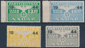 Tyskland. NSDAP. 2.Verdenskrig. 1944. 13,80 - 31,80 RM. Sjældent postfrisk sæt, ikke nævnt i Michel
