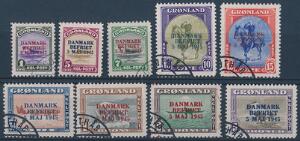 1945. Danmark Befriet. Komplet stemplet sæt