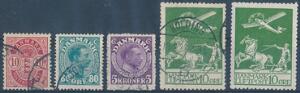 1895-1925. 5 bedre varianter AFA 35By, 84y, 110x, 144x og 144y