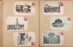 Postkort. Fantastisk spændende samling i gammelt album med postkort fra bl.a. Kina, Thailand, Straits Settlements, Rusland m.m.