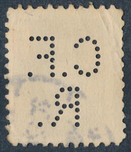 1905. Julemærke med perfin C.F.R. Stemplet. Mærket med lidt folder.