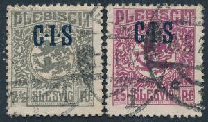1920. C.I.S. 2 12 pf. grå  15 pf. rødlilla. Stemplede. AFA 1400
