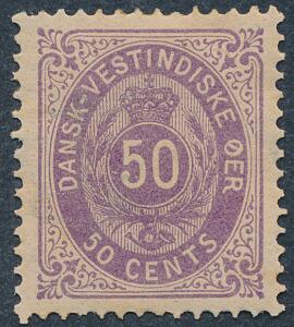 1879. 50 cents, violet. Smukt centreret ubrugt eksemplar. AFA 2000