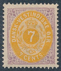 1873. 7 cents, lillagul. Perfekt postfrisk eksemplar. AFA 700
