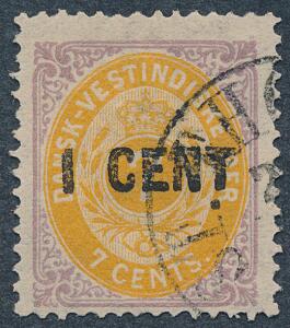 1887. 1 CENT7 cents, lillagul. Pænt stemplet eksemplar. AFA 2400