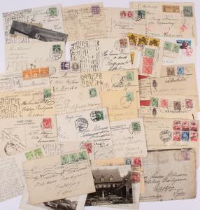 Europa. Lille lot gamle postkort og et par enkelte breve fra forskellige lande