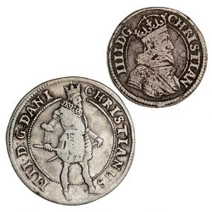 Christian IV, 12 krone 1624, krone 1624, H 128, 127, 2 stk.