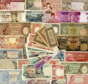 Indonesien, lille lot overvejende ucirkulerede sedler, flere bedre typer, i alt 50 stk.