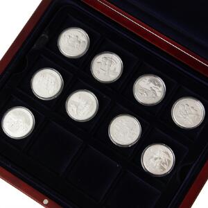Danmark under besættelsen medailleserie fra mønthuset, 33 stk i æske